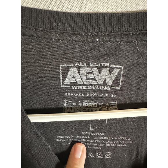 AEW Adam Page Hangman Shirt Mens Large Black Cowboy Sht Wrestling T-Shirt Tee - Picture 3 of 5